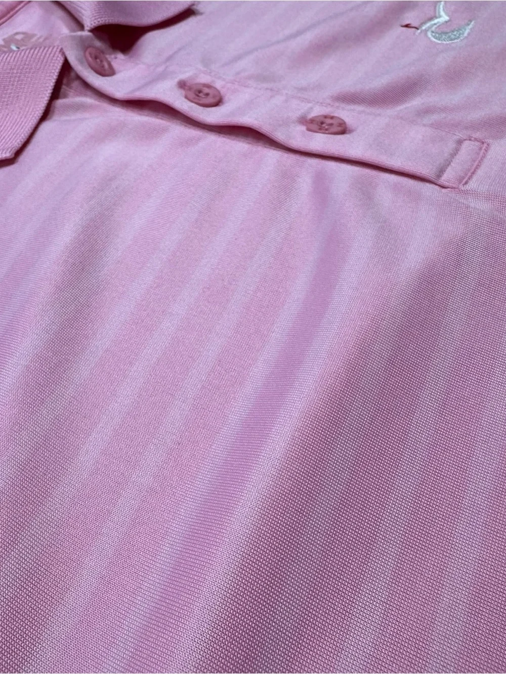 Under Armour Men's Golf Polo Pink Striped Performance SZ L - Picture 2 of 12